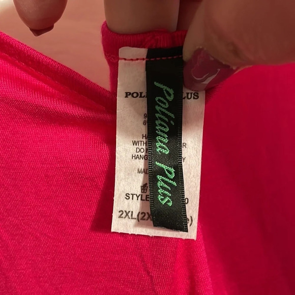 Poliana Plus 2X Long sleeve cold shoulder Fuchsia. - Picture 6 of 7